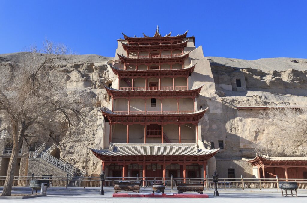 Dunhuang Mogao Caves by Zhangzhugang is licensed under Creative Commons Attribution-ShareAlike License